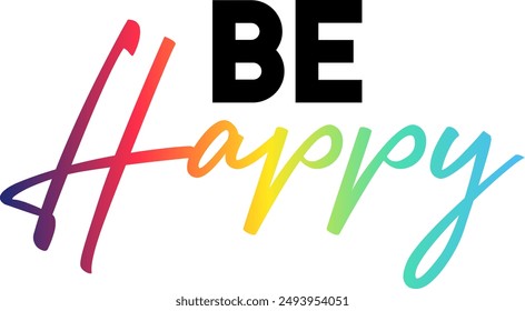be happy, Be Happy text design, gradient text design be happy