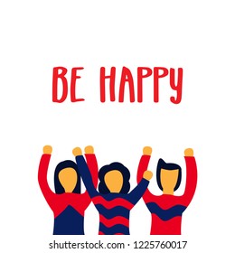 Be Happy Vector Template Design Illustration