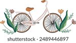 Be healthy with bicycle and flowers