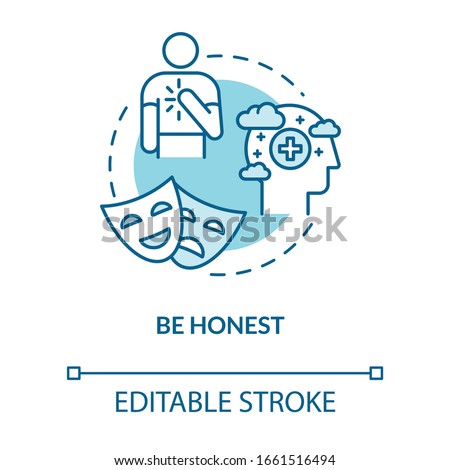 Be honest concept icon. Friendship relationships tip. Truth telling. Being loyal and faithful friend idea thin line illustration. Vector isolated outline RGB color drawing. Editable stroke
