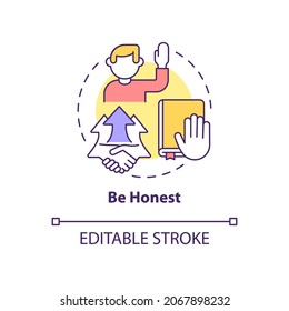 Be Honest Concept Icon. Personal Responsibility At Work. Character Trait For Employee. Career Advancement Abstract Idea Thin Line Illustration. Vector Isolated Outline Color Drawing. Editable Stroke