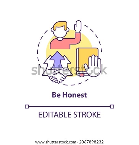 Be honest concept icon. Personal responsibility at work. Character trait for employee. Career advancement abstract idea thin line illustration. Vector isolated outline color drawing. Editable stroke