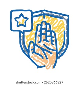 seja honesto e confiável ícone doodle esboço vetor. seja honesto e confiável sinal. símbolo isolado ilustração