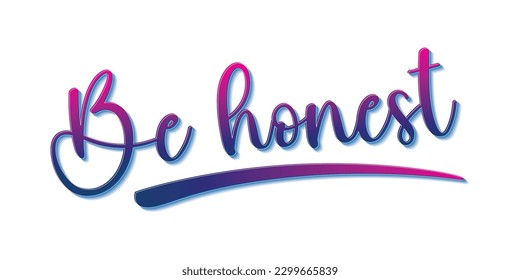 Be Honest Typography Design Gradient Color Text