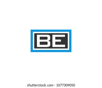 BE initial box letter logo template vector
