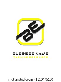BE initial box letter logo template vector