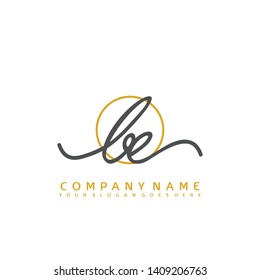 BE Initial handwriting logo concept