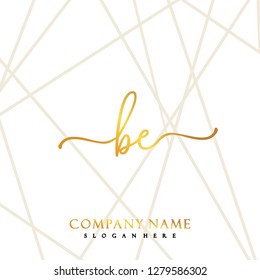 BE Initial Handwriting logo template vector