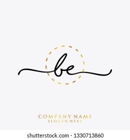 BE Initial handwriting logo template