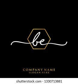 BE Initial handwriting logo template
