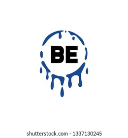 BE  Initial Handwriting logo template vector