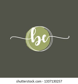BE  Initial Handwriting logo template vector