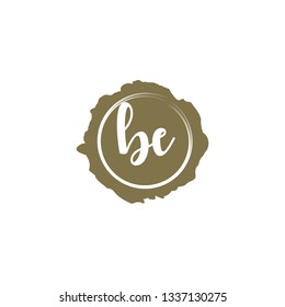 BE  Initial Handwriting logo template vector