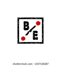 BE  Initial Handwriting logo template vector