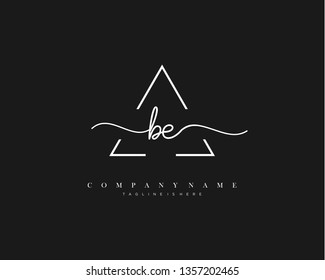 BE initial handwriting logo template vector