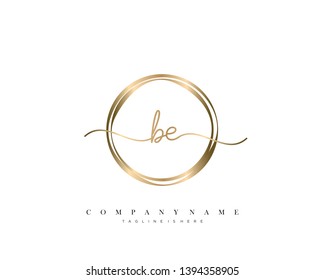 BE initial handwriting logo template vector
