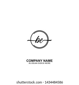 BE Initial handwriting logo template vector