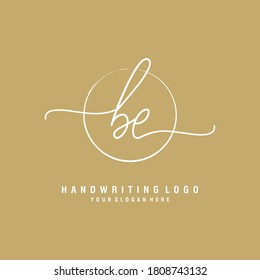 BE Initial handwriting logo template vector