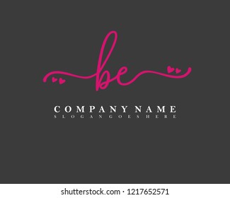 BE Initial handwriting logo vector