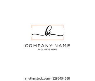 BE initial handwriting logo vector