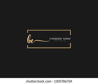 BE Initial handwriting logo vector. Hand lettering for designs.