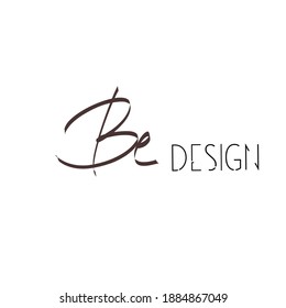 Be initial handwriting white background