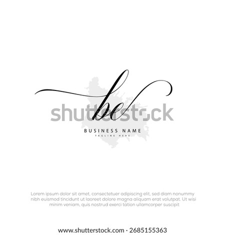 BE Initial handwritten signature monogram logo