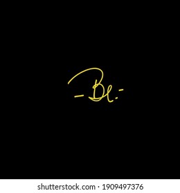 Be initial isolated black handwriting or handwritten logo for identity