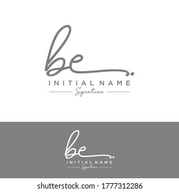 BE Initial letter handwriting and signature logo.