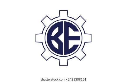 BE initial letter mechanical circle logo design vector template. industrial, engineering, servicing, word mark, letter mark, monogram, construction, business, company, corporate, commercial, geometric