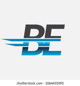 BE initial logo company name colored black and blue, Simple and Modern Logo Design.