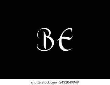 BE initial logo design vector luxury premium