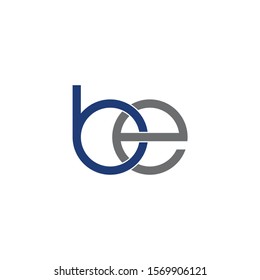 be Initial logo Lowercase Letters Blue and Grey Colors