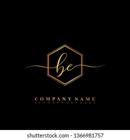 BE Initial luxury handwriting logo vector