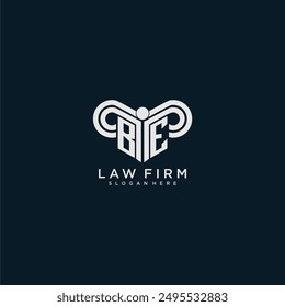 BE initial monogram logo lawfirm with pillar design