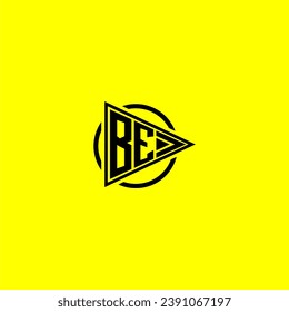 BE initial monogram logo with triangle style design