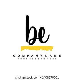 BE initial signature logo. handwriting logo template vector,