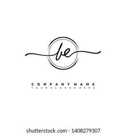 BE initial signature logo. handwriting logo template vector,