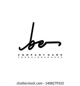 BE initial signature logo. handwriting logo template vector,