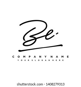 BE initial signature logo. handwriting logo template vector,