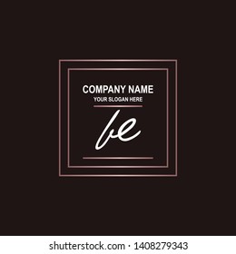 BE initial signature logo. handwriting logo template vector,