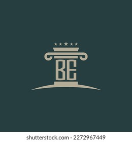 BE initials law of justice logo vector design template