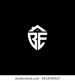 BE initials premium shield logo monogram with home designs modern templates