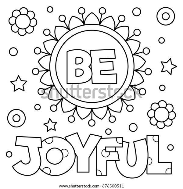 Be Joyful Coloring Page Vector Illustration Stock Vector (Royalty Free ...