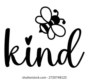 Sé amable Ilustración vectorial de abejas. Texto amable de abeja