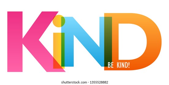 BE KIND! colorful typography banner