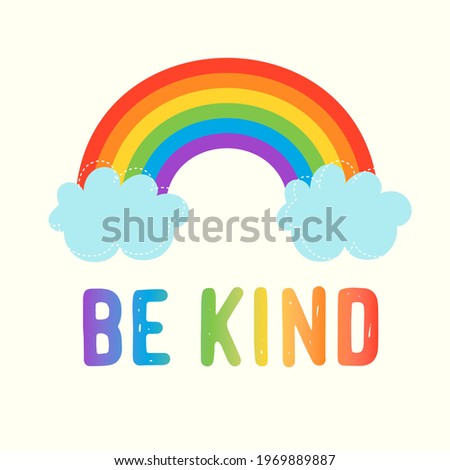Be kind - Cute hand drawn nursery poster with lettering in scandinavian style. Kids vector illustration