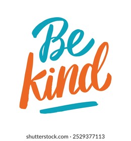 Be Kind Hand-Lettered Typography Elegant and Modern Calligraphy Design for Inspirational Quotes, Posters, T-Shirts, and Wall Art. Perfect for Motivational Decor