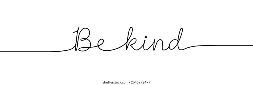 Seja tipo inscrição contínua um desenho de linha com palavra. Desenho minimalista da ilustração de frase.
