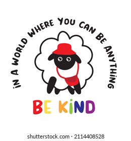 Be Kind quote sheep vector